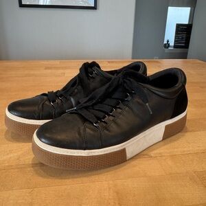Dolce Vita Black Sneakers with Leather Upper and Light Sole